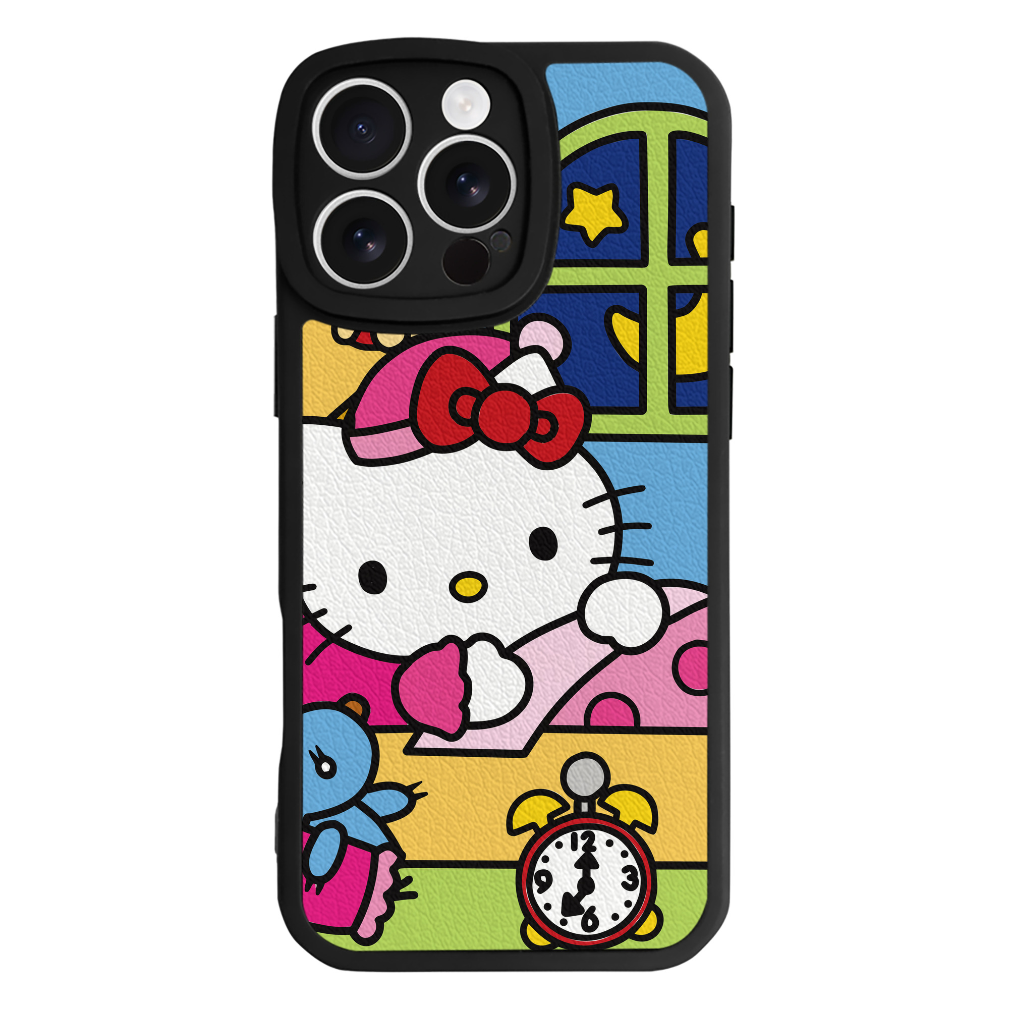 （画像用） Hello Kitty ハローキティ 【iPhone 16シリーズ対応】シリコンスマホケース（レザー調） 材質：シリコン